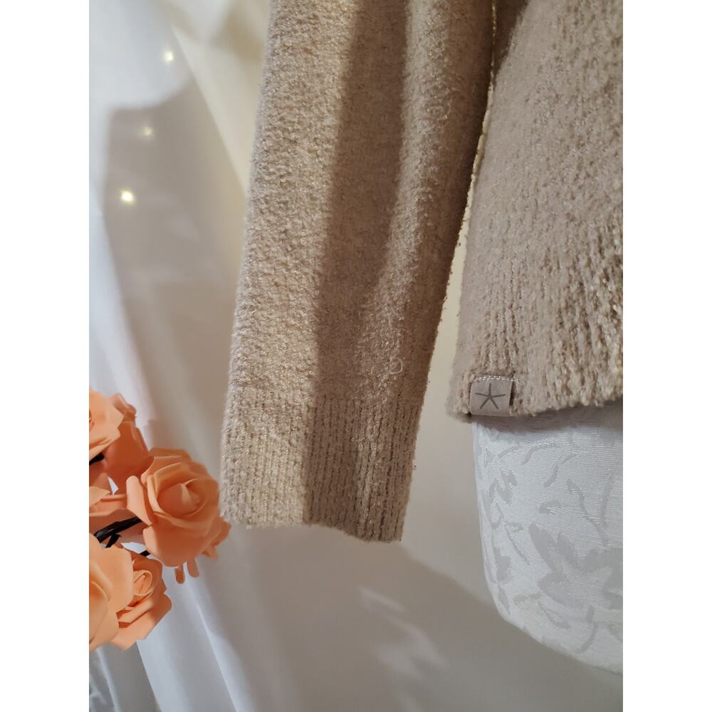 Barefoot Dreams Ecochic Cowl Neck Pullover Sweater Womens Size XS Camel Beige - Picture 6 of 9